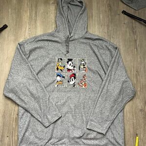 Disney fleece gray hoodie embroidered‎ characters mens size large